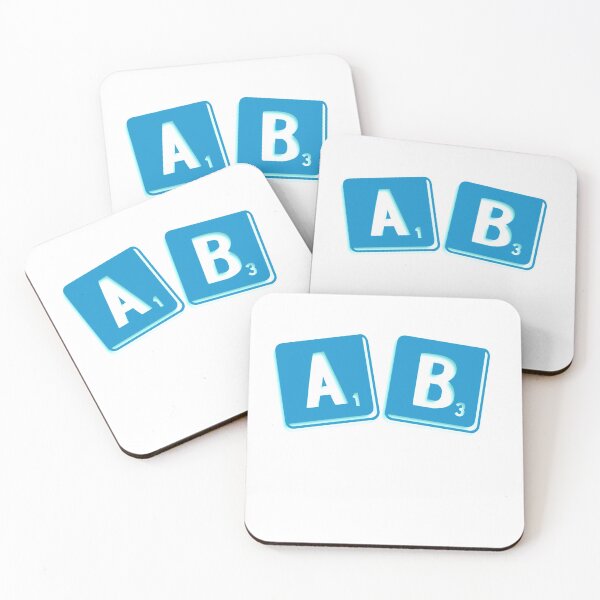 Item preview, AB-Letter Squares Blue/Teal designed and sold by DF3.