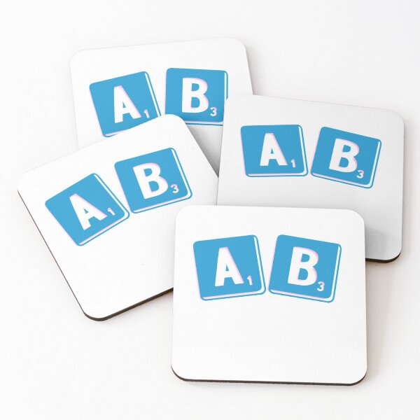 Item preview, AB-Letter Squares Blue/Pink designed and sold by DF3.