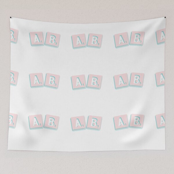 Item preview, AB-Letter Squares Pink/Teal designed and sold by DF3.