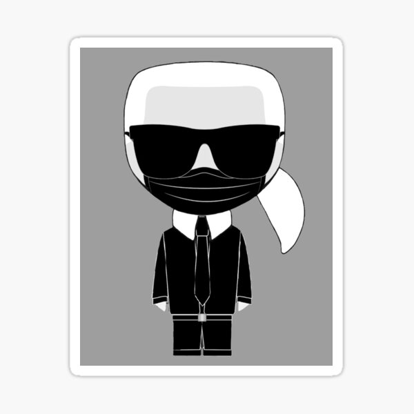 Karl Lagerfeld masque (fond gris) Sticker