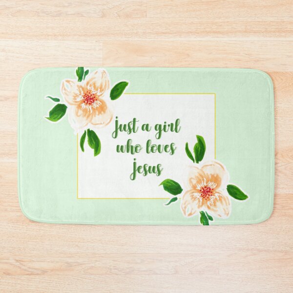 Item preview, Just a girl who loves jesus flower quote 1 designed and sold by DoodlesFlowers.