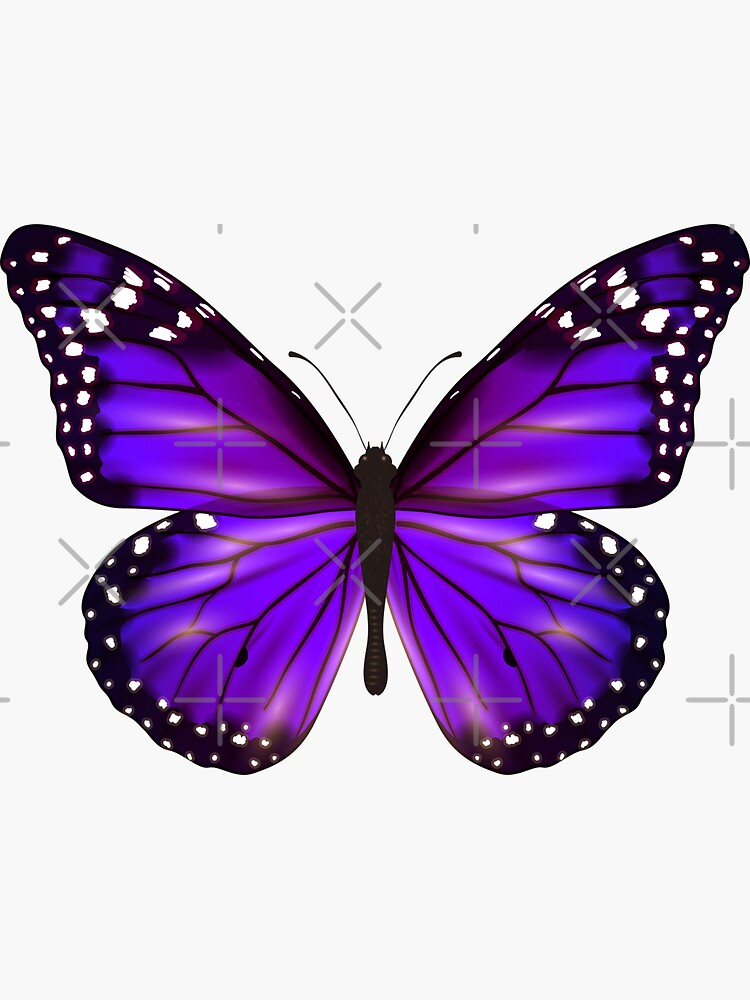"Purple Butterfly Emoji" Sticker by ArcadePlayed Redbubble
