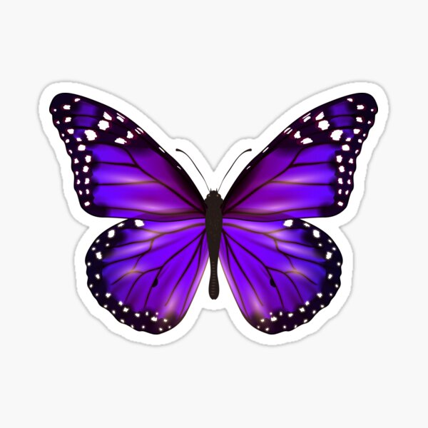 Purple Butterfly Emoji Sticker By Arcadeplayed Redbubble