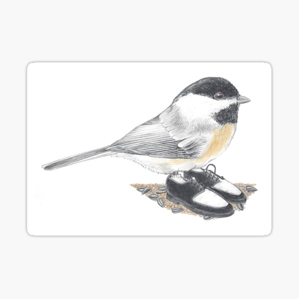 Chickadee in retro two tones Sticker