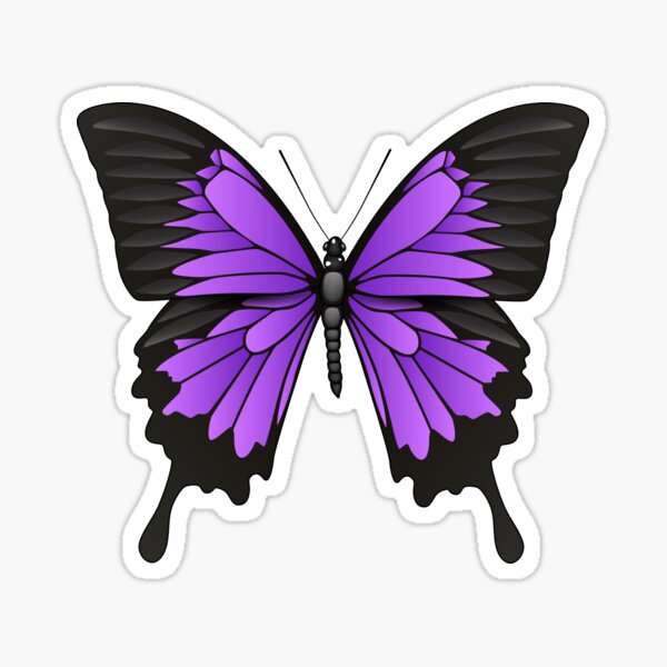 Purple Butterfly Emoji Sticker For Sale By Arcadeplayed Redbubble