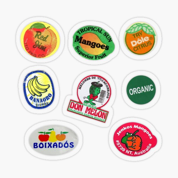 Translucent Fruit PVC Stickers  Semi Transparent Food Stickers
