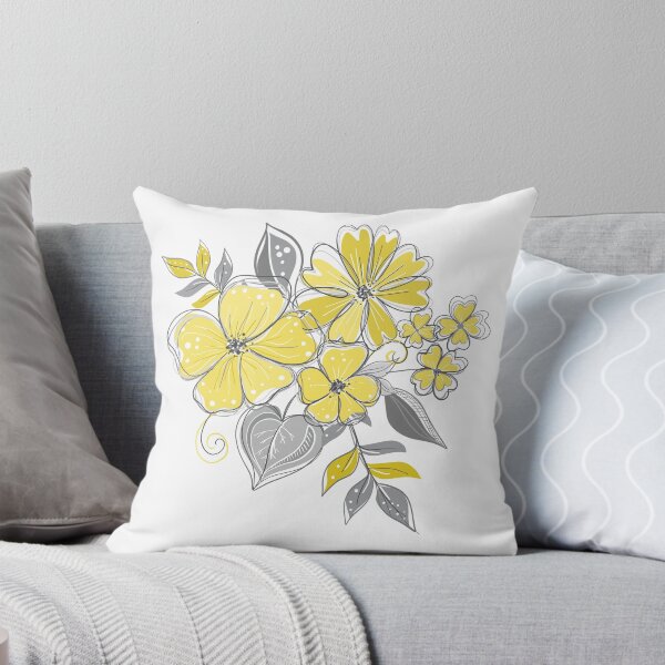 Item preview, Yellow and Gray Pantone 2021 Wildflowers designed and sold by bbpatterns.