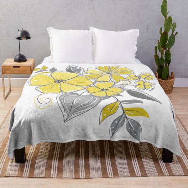 Item preview, Yellow and Gray Pantone 2021 Wildflowers designed and sold by bbpatterns.