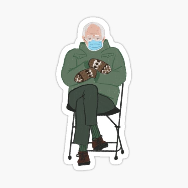 Bernie at Inauguration in Mittens Sticker