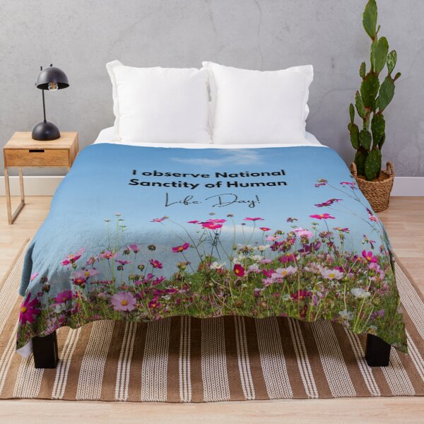 Item preview, I Observe National Sanctity of Human Life Day! Pink Meadow Background designed and sold by ChristianCoding.