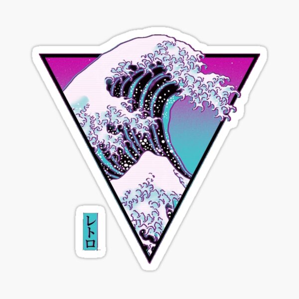 The zunami wave- Japanese retro Sticker