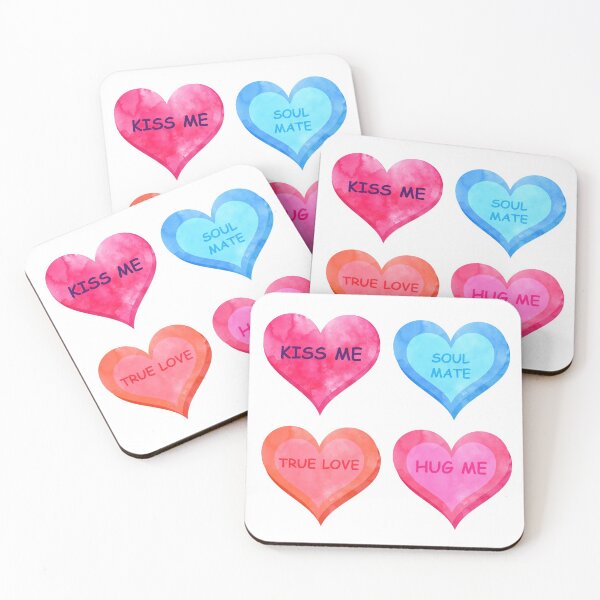 Item preview, Watercolor Valentine Candy Hearts pack designed and sold by MisPuHoney.