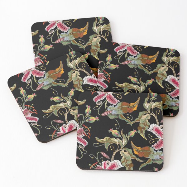 Item preview, Embroidery tropical flowers orchids designed and sold by matrioshka.