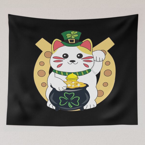 Item preview, St Patricks Day Maneki Neko - St Patricks Day designed and sold by YueHeng Creates ⭐⭐⭐⭐⭐.