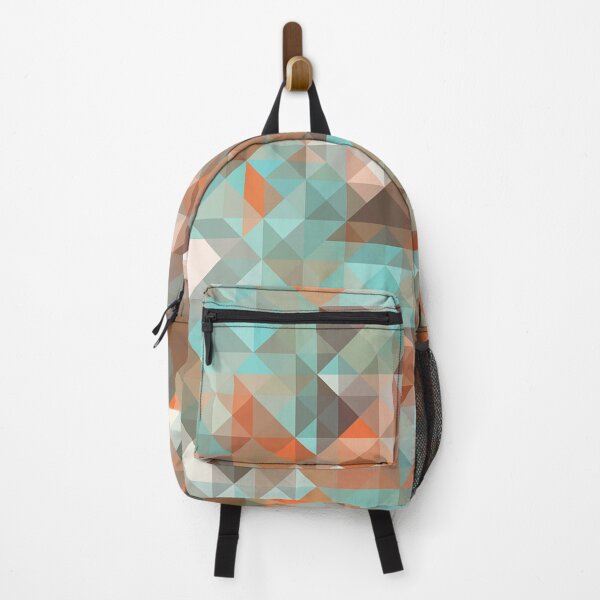 Item preview, Turquoise Orange Brown White Polygon Art Pattern designed and sold by LC Graphic Design Studio.