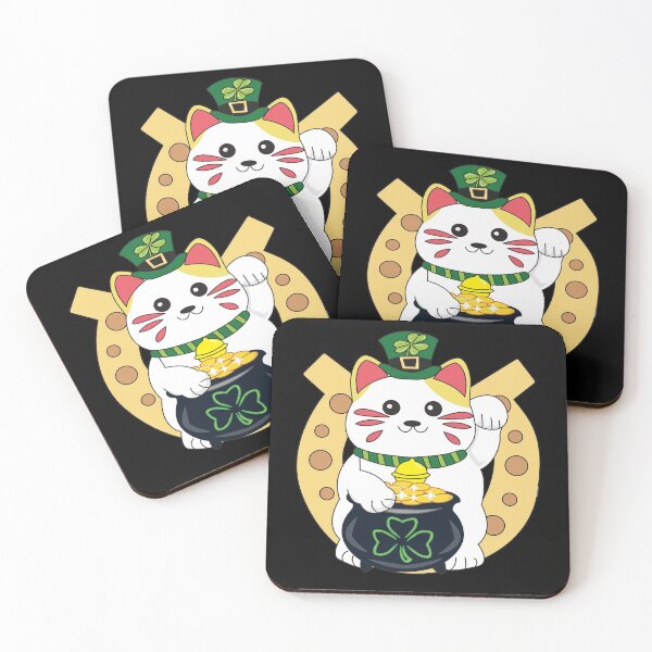 Item preview, St Patricks Day Maneki Neko - St Patricks Day designed and sold by YueHeng Creates ⭐⭐⭐⭐⭐.