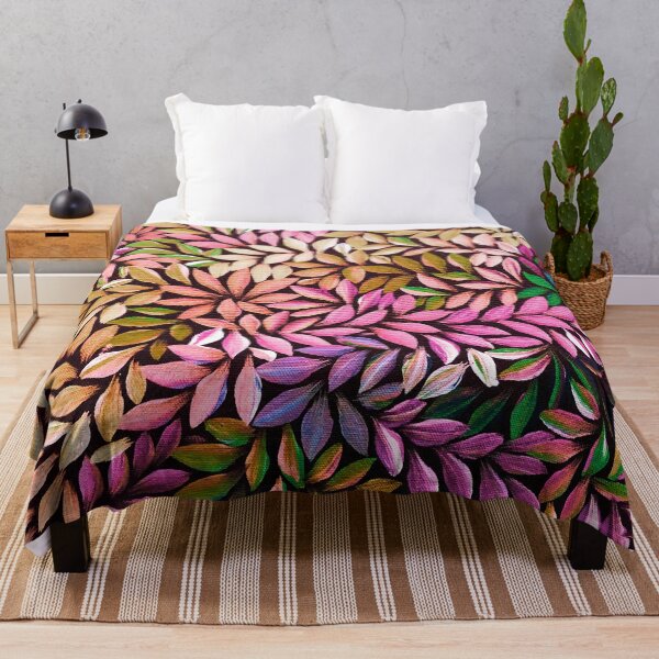 Item preview, Australian Aboriginal Art Medical Leaves Pink Indigenous Art designed and sold by GhostGumDesigns.