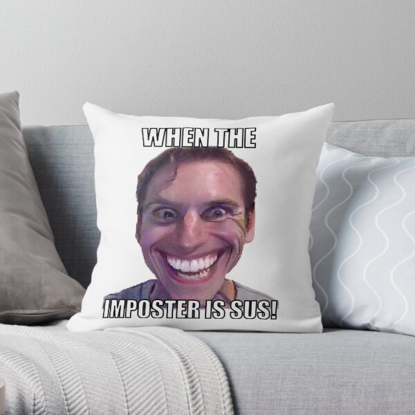 Sus Gaming Meme Impostor Kinda Sus Video Gamer Gift Sus Throw Pillow