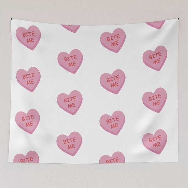 Item preview, "Bite Me" Pink Funny Candy Heart designed and sold by burlybot.