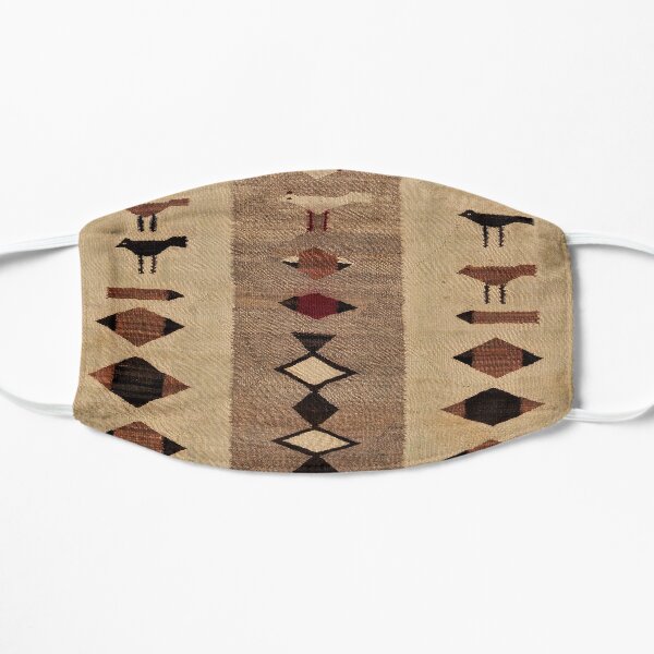 NAVAJO WEAVED PICTORAL ART ANIMAL FIGURES 1920 Flat Mask
