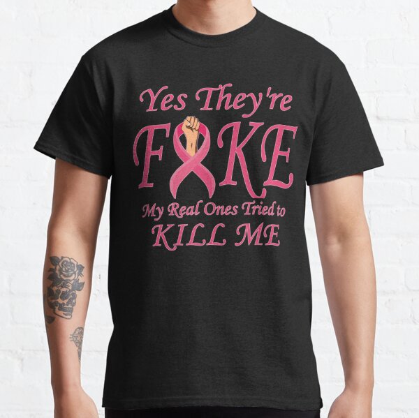 Check Your Boobs Mine Tried to Kill Me Breast Cancer T-Shirt Bella Canvas  3001