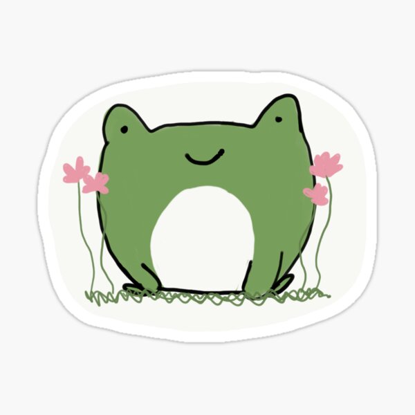 Frog with Flowers Sticker