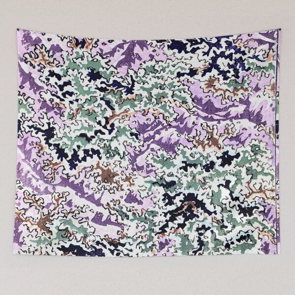Item preview, Japanese Vintage Illustration purple blue pattern designed and sold by Rantan1618.