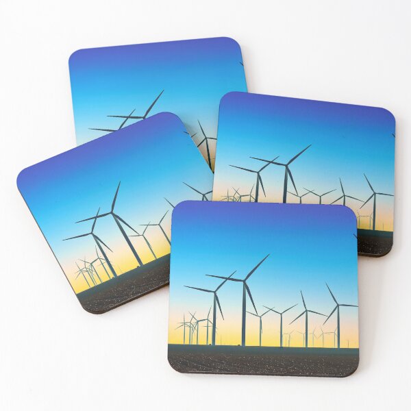 Item preview, Wind Turbine Field Blue Sunset designed and sold by Rivercoatl.