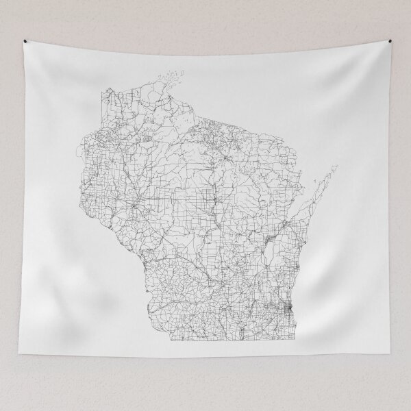 Item preview, Wisconsin State Map, Art Print By LandSartprints designed and sold by LandSartprints.