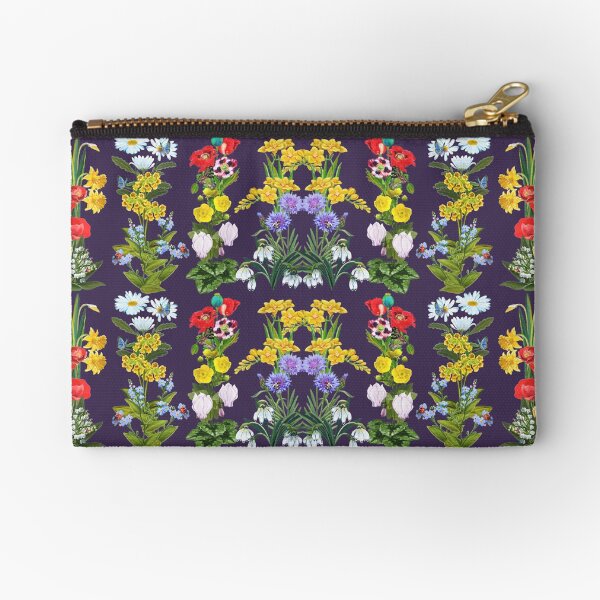 FLORAL ~ Folkart Cottage Garden for Zipped Hoodies by tasmanianartist 07012021 Zipper Pouch