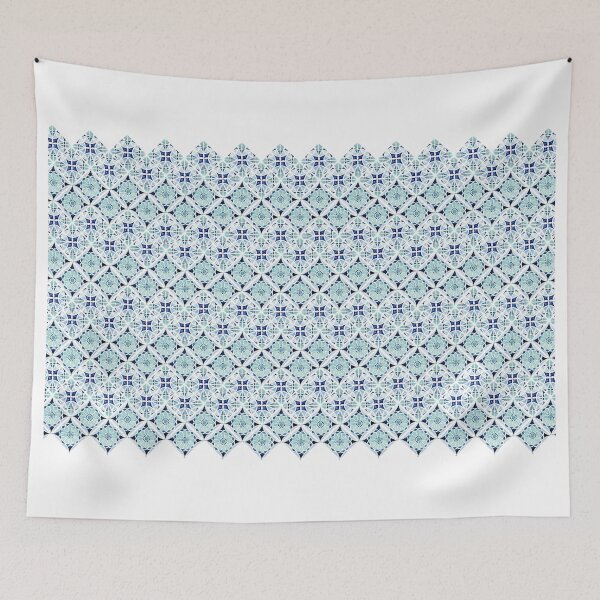 Item preview, Moroccan blue tile pattern designed and sold by heartofanna.