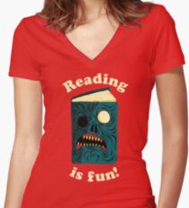 Reading is Fun Women's Fitted V-Neck T-Shirt