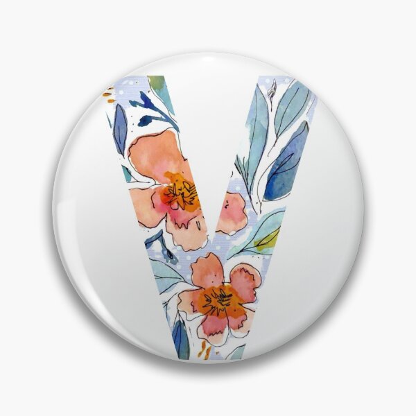 Item preview, Letter V - Watercolor Florals & Polka Dots designed and sold by vicnat.