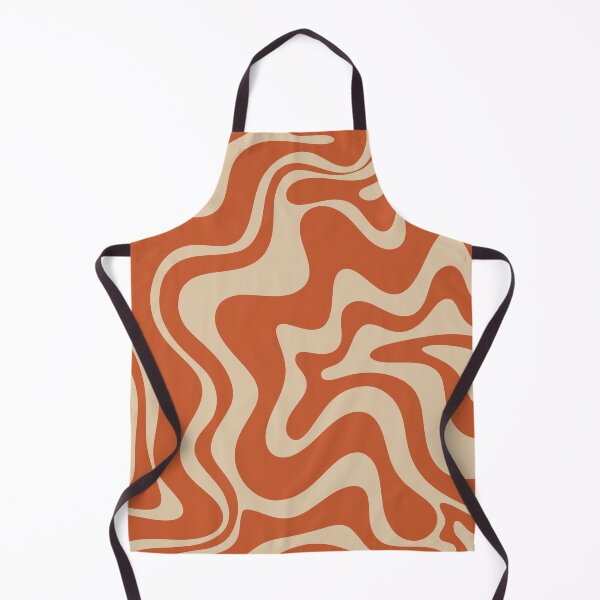 Item preview, Retro Liquid Swirl Abstract Pattern in Mid Mod Burnt Orange and Beige designed and sold by kierkegaard.