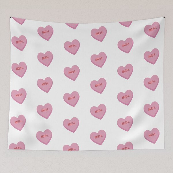Item preview, "Meh" Funny Pink Candy Heart designed and sold by burlybot.