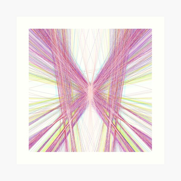 Linify Pink butterfly Art Print
