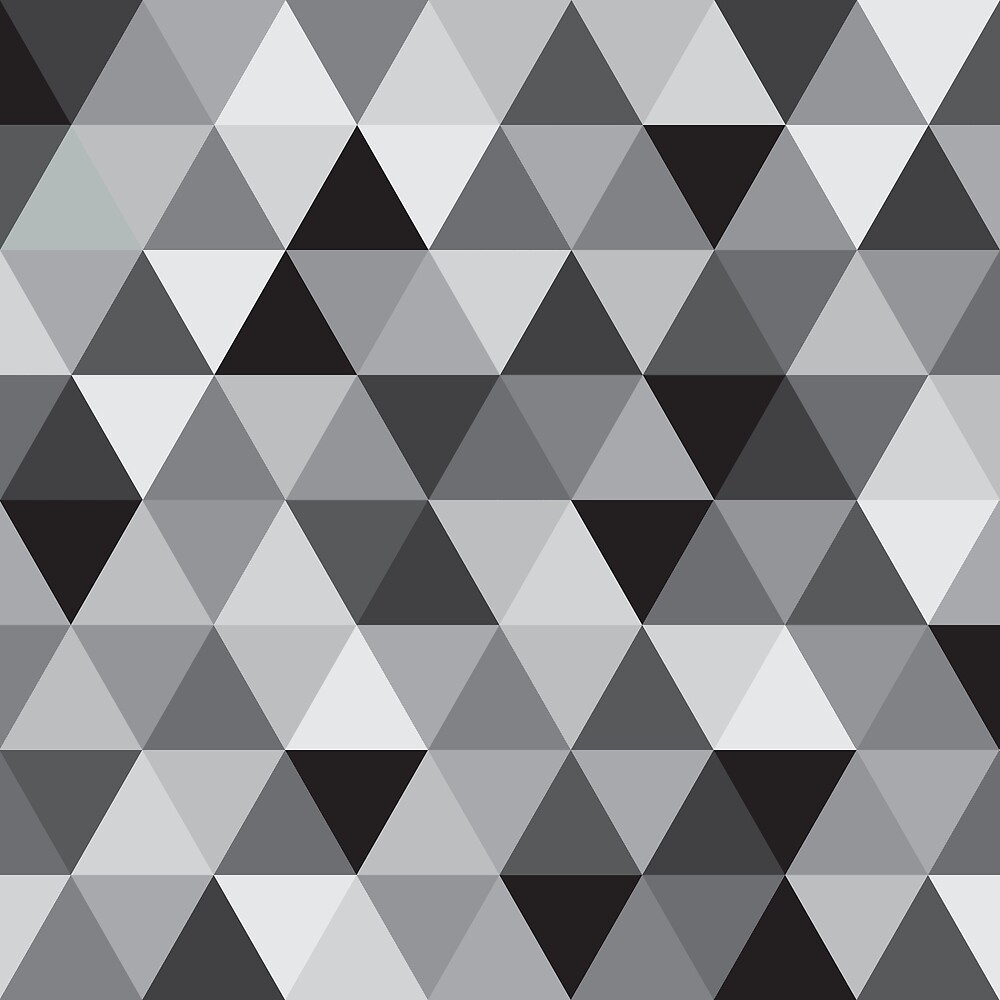 "Not Quite 50 Shades of Grey Triangles" by basicbdesigns Redbubble