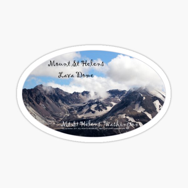 Mount St Helens lava dome 2 oval Sticker