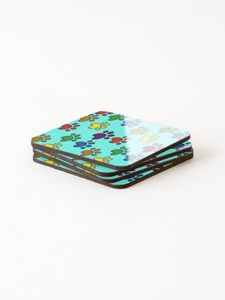 Thumbnail 4 of 5, Coasters (Set of 4), Paws Pattern designed and sold by julset.