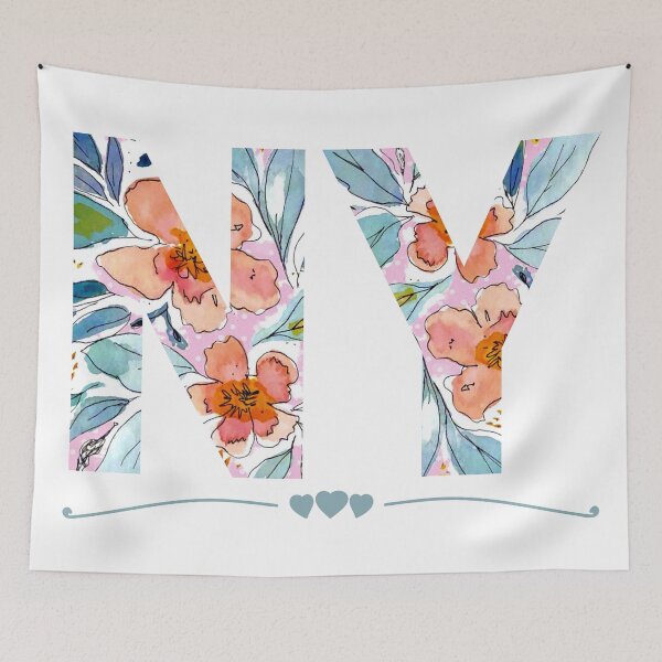 Item preview, NY New York - Watercolor Florals & Polka Dots designed and sold by vicnat.