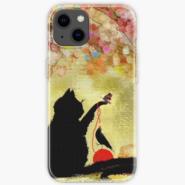 The Owl Watches Kitty at Play iPhone Soft Case