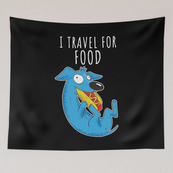 Item preview, Dog eating Food lover Blogger I Travel For Food designed and sold by 123428094.
