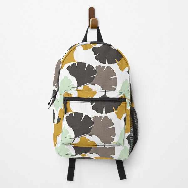 Item preview, Chic Ochre Mint Green Dark Brown Leaves Art Pattern designed and sold by LC Graphic Design Studio.