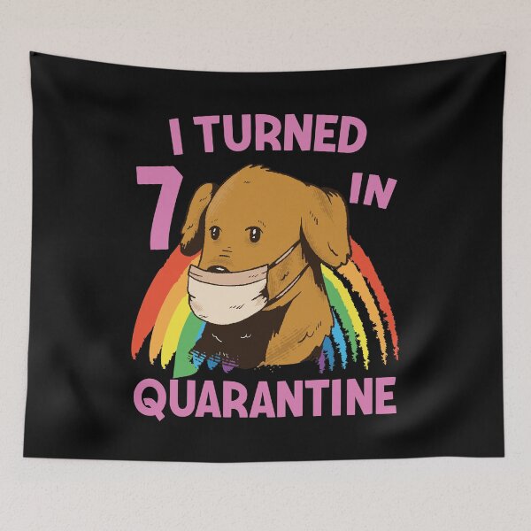 Item preview, Dog with face mask Rainbow 7. Birthday gift I Turned 7 In Quarantine designed and sold by 123428094.