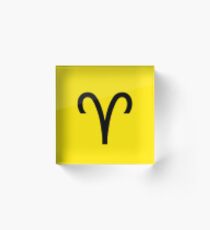 Aries Zodiac Symbol Standard Acrylic Block