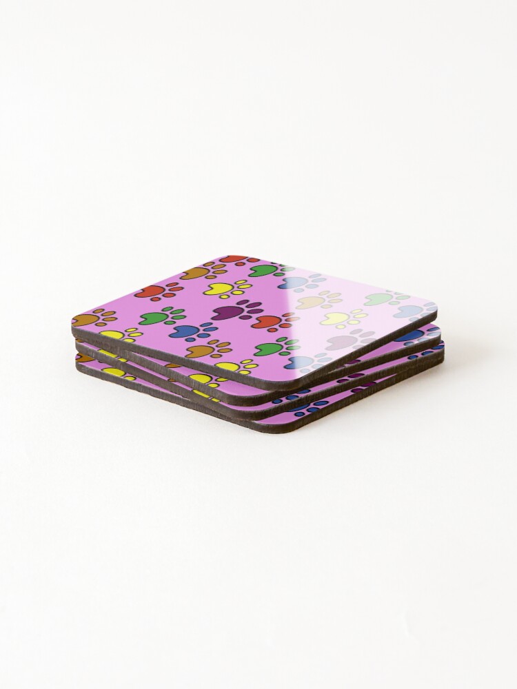 Thumbnail 4 of 5, Coasters (Set of 4), Paws Pattern designed and sold by julset.