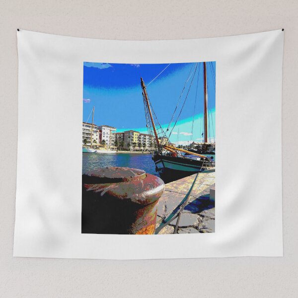 Item preview, A polarized view of an old sailing boat in the harbor designed and sold by Ann Biddlecombe.