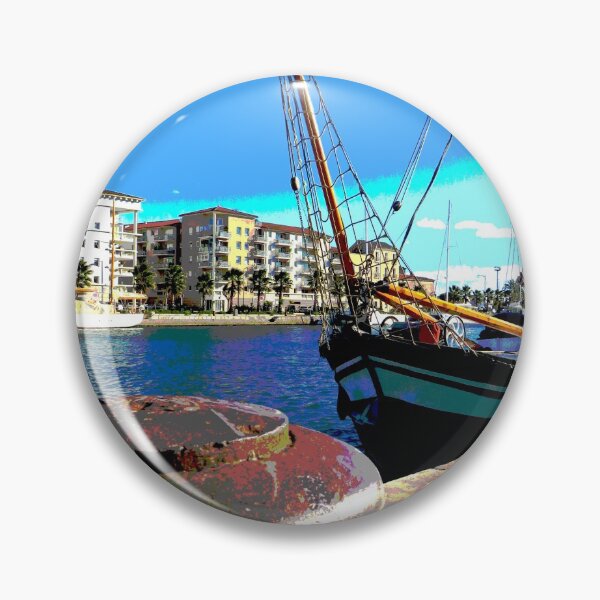 Item preview, A polarized view of an old sailing boat in the harbor designed and sold by Ann Biddlecombe.