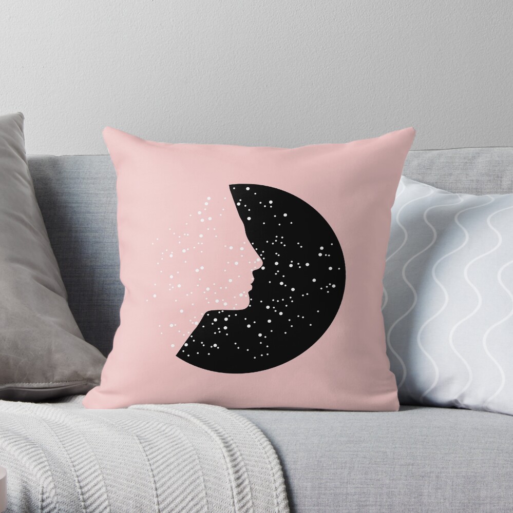 MC Nefertiti Black Throw Pillow