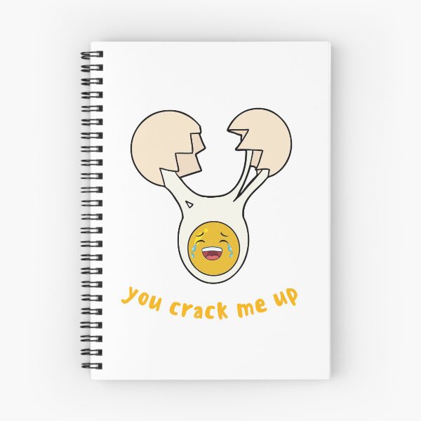 Item preview, You Crack Me Up Cracked egg food pun (White) designed and sold by GoodMoodFood.